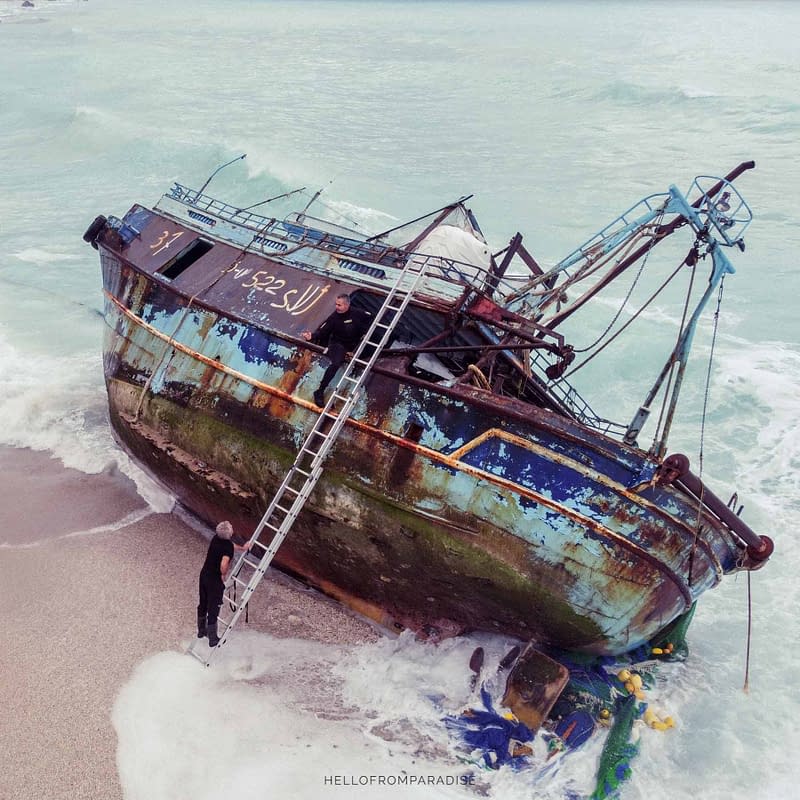shipwreck tunisian boat lefkada island