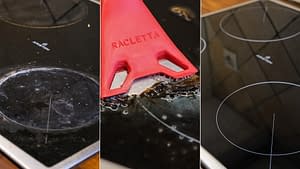 How to clean burnt glass stove top with baking soda and a scraper
